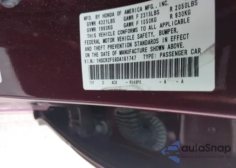 2013 Honda Accord Sport из США, поврежденный, VIN 1HGCR2F58DA161747